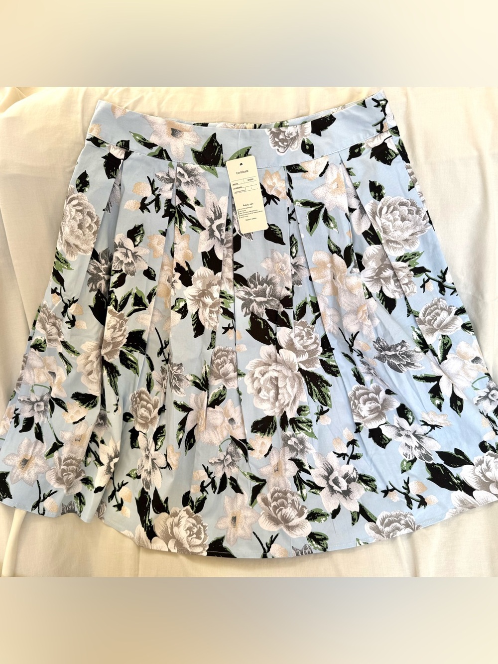 Pleated Floral Retro Skirt